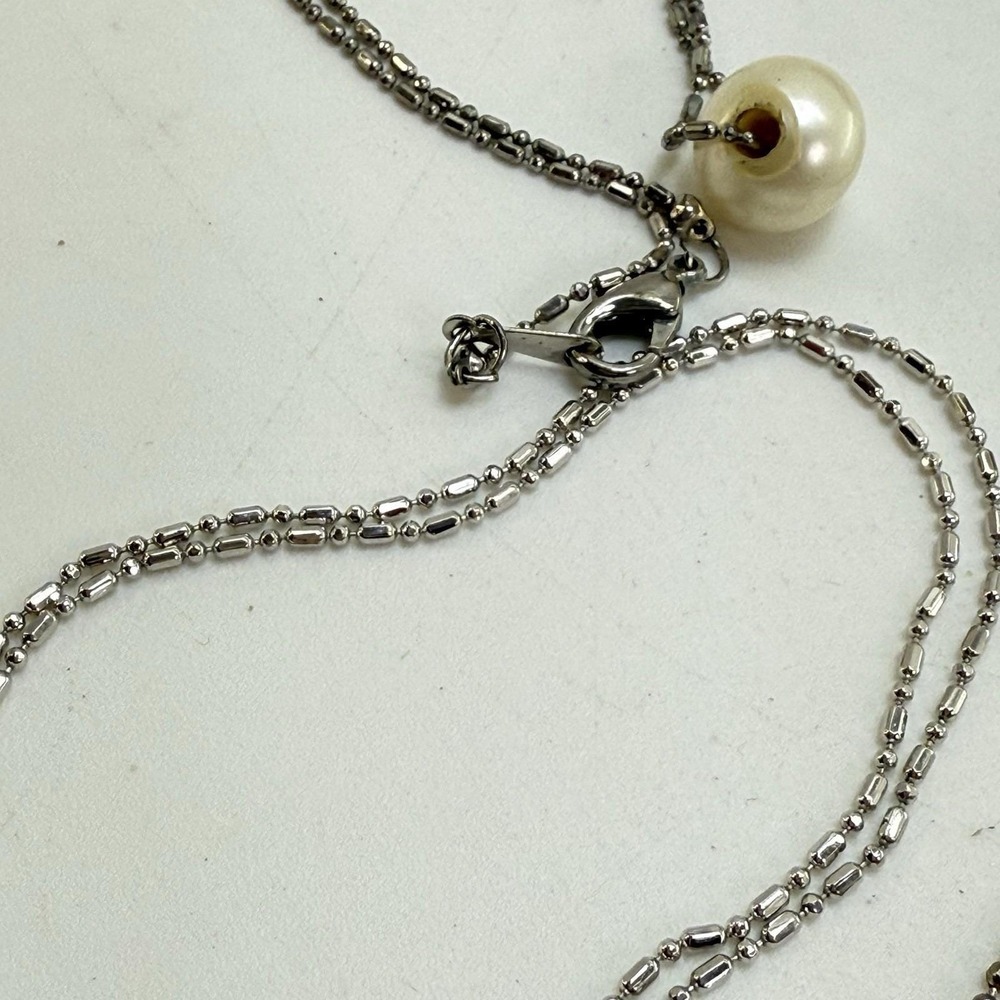 Three 18K Gold Plated Beaded Bar Chain Necklaces, 18KGP Necklace Lot - Picture 6 of 8